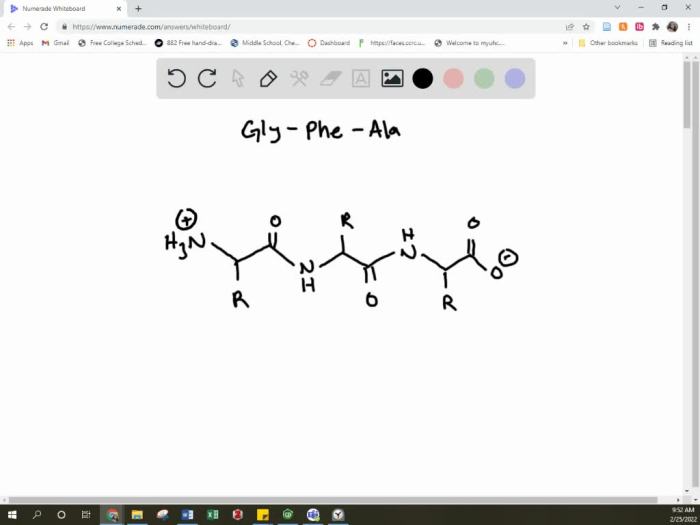 Condensed structural formula for the tripeptide