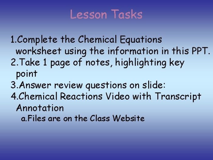 Chapter 8 review chemical equations and reactions