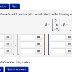Perform the gram-schmidt process on the following sequence of vectors